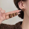 Coffee women earrings simple square geometric pattern jewelry birthday party gifts - Image 4