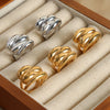 Polished Stainless Steel Rings Gold Color Adjustable Snake Ring For Lady Female Glossy Gold Ring For Party - Image 1