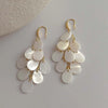 Bohemian White Shell Long Tassel Pendant Earrings For Women Metal Teardrop Geometric Earrings Jewelry Accessories - Image 7