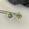 Liquid Olive Green Square Rhinestones Stud Earrings for Women Silvery Metal Irregular Geometry Earrings Party Jewelry - Image 3