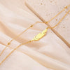 Anklets Women's Foot Chain Feather Stainless Steel Double Foot Chain Beach Style Boho Anklet Jewellery Accessories - Image 3