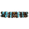 Vintage boho personality men's pine stone set necklace wood bead handmade beaded bracelet accessories - Image 7