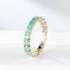 Single Row Stone Blue Green Pink Ice Flower Zircon Stacking Engagement Rings For Women Gold Color Round Wedding Bands - Image 8