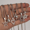 Y2K Star Sun Spiral Pendant Necklace Set Silver Tone Geometric Star Chain Necklaces for Men Women Punk Streetwear - Image 7