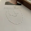Silver Women's Jewelry Collar European Simple Silver Multi Layers Bar Necklace Clavicle Chains Gifts - Image 8