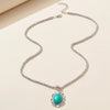 4Pcs/Set Vintage Boho Turquoise Jewelry Set Electroplating Alloy Necklace Bracelet Earrings Set Euramerican Style Classic - Image 2