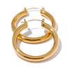 Minimalistic Big Sleek Metal Round Hollow Hoop Earrings Anti Allergic 316L Stainless Steel Simple Ear Jewelry - Image 7