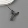 punk style hollow lines woodpecker stainless steel gold-plated brooch, black suit accessories, wedding matching set - Image 3