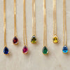 Stainless Steel Teardrop Pendant Necklace with Colorful Stone Details - Image 4