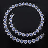 Shiny Heart Zircon Hip Hop Rock Tennis Chain Jewelry Set Bracelet Necklace Combo For Women Men - Image 13