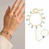 Bohemian Ring Bracelet Finger Hand Chain, Gold Plated Stainless Steel, Bead Slave Bracelet Jewelry for Women - Image 27