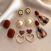 6/10/12 Pcs Simulated Pearl Round Square Stud Earrings Small French Elegant Daity Ear Studs for Women Daily Jewelry Sets F - Image 32