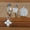 3PCS Silver Color Stainless Steel Crown Hoop Earring Set for Women Four Flower Zircon Cartilage Piercing Earring Jewelry - Image 12