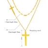 Double-Layer Stainless Steel Cross Pendant Necklace with Choker-Length Chain - Image 7