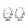 1Pair Punk Lock Lightning Chain Feather Leaf Stainless Steel Male Woman's Piercing Hoop Earring for Man Jewelry Vintage - Image 35