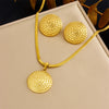 316L Stainless Steel Golden Flower Heart Moon Pearl Necklace Earrings Set For Women Girl Jewelry Suit - Image 17