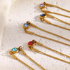 316L Stainless Steel Zircon December Birthstone Adjustable Bracelet Wrist Jewelry Women's Charm Bracelet - Image 5