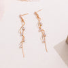 Long Tassel Earrings For Women Rotating Twisted Zircon Dangle Earings Gold Color Jewelry Gifts - Image 3