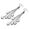 Charms Women's Silver 70MM Upper Tassel Heart Earrings For Girlfriend Wedding Jewelry Gifts Accessories - Image 1