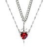 2PC Gothic Punk Sword Heart Creative Two Tone Couple Necklace Ladies Sparkling Heart Dagger Pendant Jewelry Gift - Image 3
