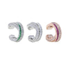 Hip Hop Women Jewelry Micro Pave Colorful Cubic Zirconia Cz Geometric Circle Lines Ear Cuff No Pierced Clip Stud Earrings - Image 3