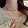 Cute Sweet Stone Necklace for Women Summer Simple Crystal Clavicle Chain Choker Necklace Jewelry Gift - Image 8