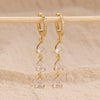 French Design Water Drop Ear Piercing Earrings Stainless Steel Crystal Women's Earring Daily Wear Jewelry - Image 3