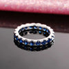 Single Circle Blue Cubic Zirconia Ring for Female Versatile and Stackable Daily Finger Jewelry for Women Gift - Image 4