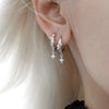 Metal Four Star Hoop Earrings for Women Simple Zircon Geometric Circle Earring Buckle Earrings Jewelry Gifts - Image 1