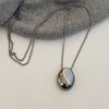 Metal Large Geometric Oval Water Drop Pendant Necklace for Women Girls Stainless Steel Long Style Sweater Chain Jewelry Gifts - Image 2