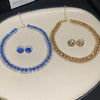 Fyuan Crystal Necklace Earrings Set Pink ABcolourful Necklace for Women Weddings Party Jewelry Sets Accessories - Image 26