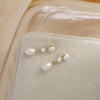 Three Freshwater Pearls Strand Drop Earrings For Women Gold Plated Brass Long Earring Statement Jewelry - Image 4