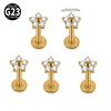1/5PCS Implant Titanium Different Size Flower Zirconia Labret 16G Internal Threaded Cartilage Helix Lobe Earring Piercing - Image 7