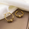 316L Stainless Steel Simplicity Vintage Circle Circular Woven Winding Beadeds Earrings For Women High Jewelry Party Gift - Image 1