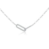 Silver Geometric Paperclip Interlock Pendant Zircon Horoscope Necklace Modern Casual Necklace Women Jewelry - Image 8