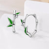 Silver Earrings Green Serpentine Snake Gem Bamboo Joint Hoop Earring For Woman Classic Party Jewelry Lucky Gift - Image 3