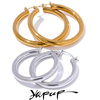 Minimalistic Big Sleek Metal Round Hollow Hoop Earrings Anti Allergic 316L Stainless Steel Simple Ear Jewelry - Image 1