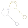 Elegant Five-pointed Star Pendant Link Chain Ring Bracelets for Women Paved Cubic Zircon Gold Platinum Color Jewelry - Image 3