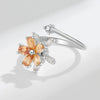 Adjustable Rotating Double Layer Flower Stacking Women'S Rings Gold Crystal Relife Spinning Ring - Image 12