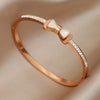 316L Stainless Steel Metal Classic Flower Bangles for Women Jewelry Delicate Bowknot Bracelets Accessories - Image 17