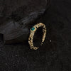 Silver Open Finger Ring Flower Leaf Design Green Golden Vintage Stackable For Women Girl Jewelry Gift - Image 41