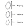 3pair/set Simple Twist Circle Round Hoop Earrings for Women Stainless Steel Huggie Ear Buckle Statement Jewelry - Image 6