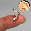 1PC Curved Cz Cartilage Stud Moon Leaf Helix Rook Conch Screw Back Earring Stainless Steel Ear Piercing Jewelry - Image 35