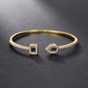 Green/White/Blue Cubic Zirconia Cuff Bracelet Bangle for Women Good Quality Female Hand Jewelry - Image 8