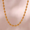 Stainless Steel Oval Bead Chain Necklace in Gold-Tone or Silver-Tone - Image 13