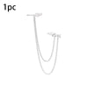 Korean Gold Color Double Chain Ear Piercing Earrings for Women Boho Zircon Stud Earrings Jewelry - Image 6