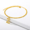 Vintage 26 Initial Letter Pendant Cuban Chain Anklet Gold Plated Leg Ankle Bracelets For Women - Image 23