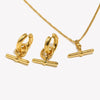 Polished Stainless Steel Jewelry OT Bar Charm Chunky Hoop Earrings Gold Plated Jewelry For Woman - Image 6