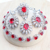 Blue Zirconia Women Silver Jewelry Sets Wedding Bridal Costume Jewellery Earrings Rings Stone Bracelets Set Pendant Necklace - Image 11
