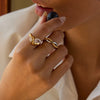 Ars Gold Plated Ring Stainless Steel Ring Double Water Drop Zircon Rings for Women Dainty Everyday Finger Rings - Image 3